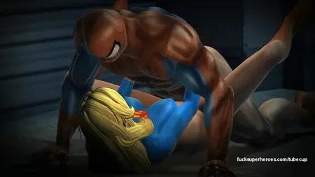Spider Man knullade en blond på gatan, som han räddade