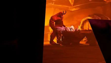 Porrtecknad film: En enorm demon gjord av Warcraft sätter på en älva Dick